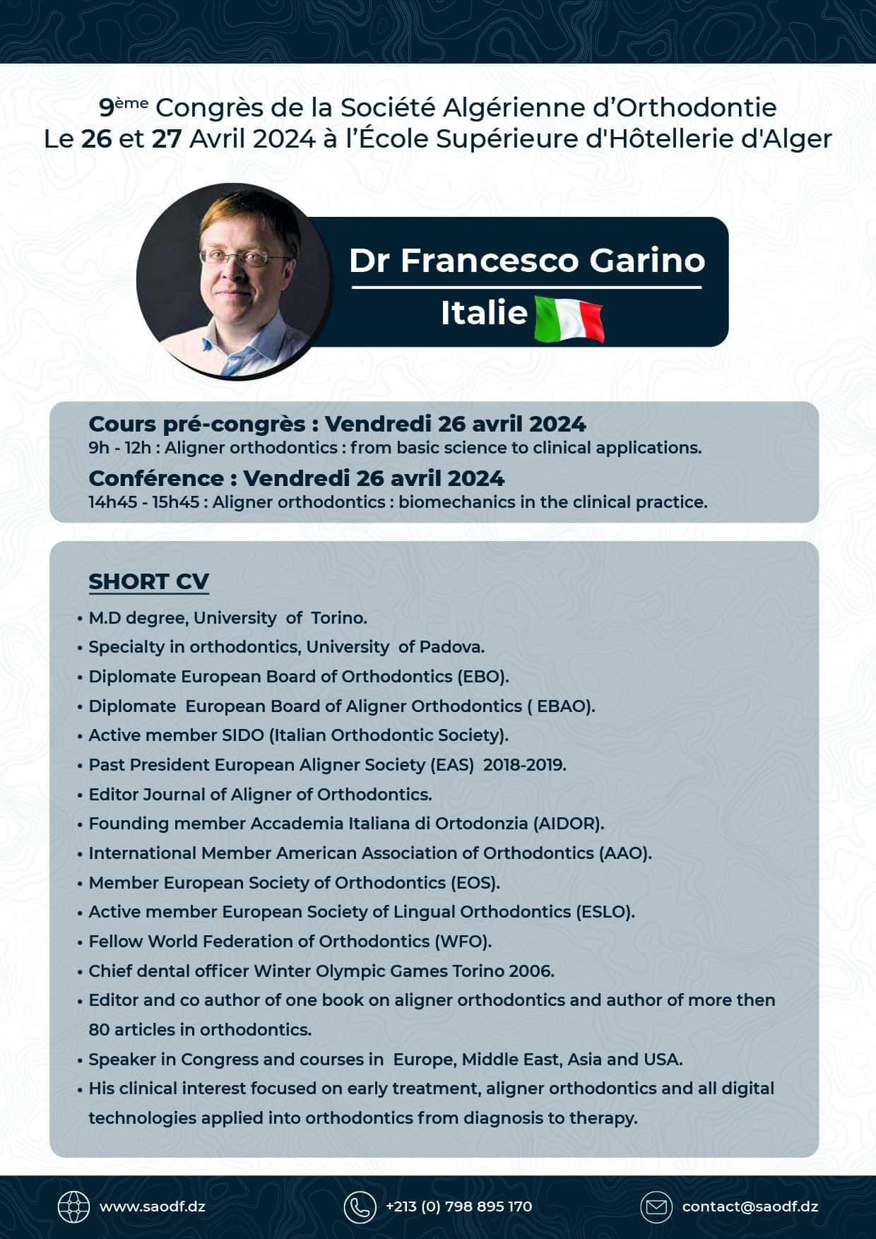 9ème congrès annuel de la Société Algérienne d'Orthodontie (2024) - SAO