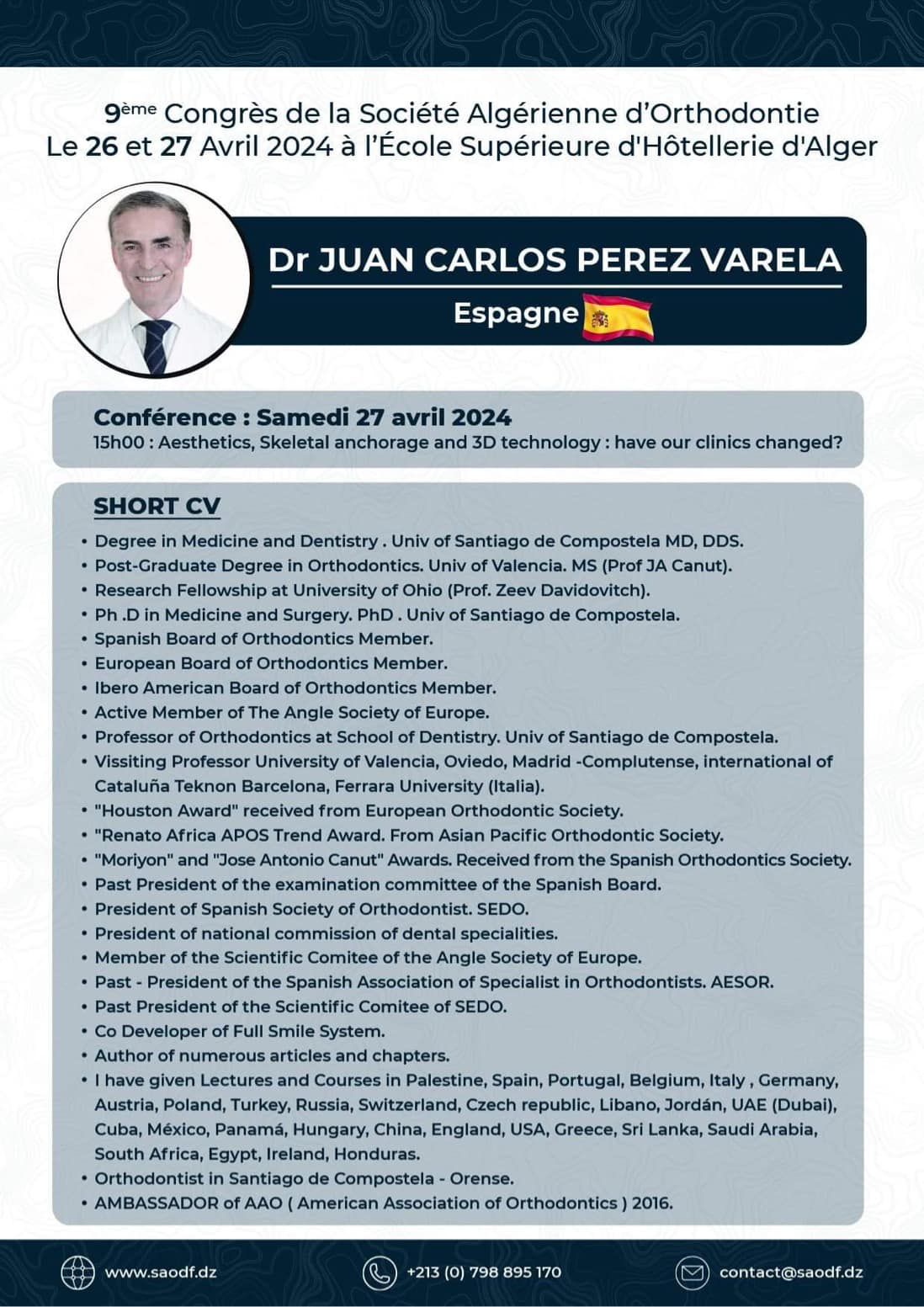 9ème congrès annuel de la Société Algérienne d'Orthodontie (2024) - SAO
