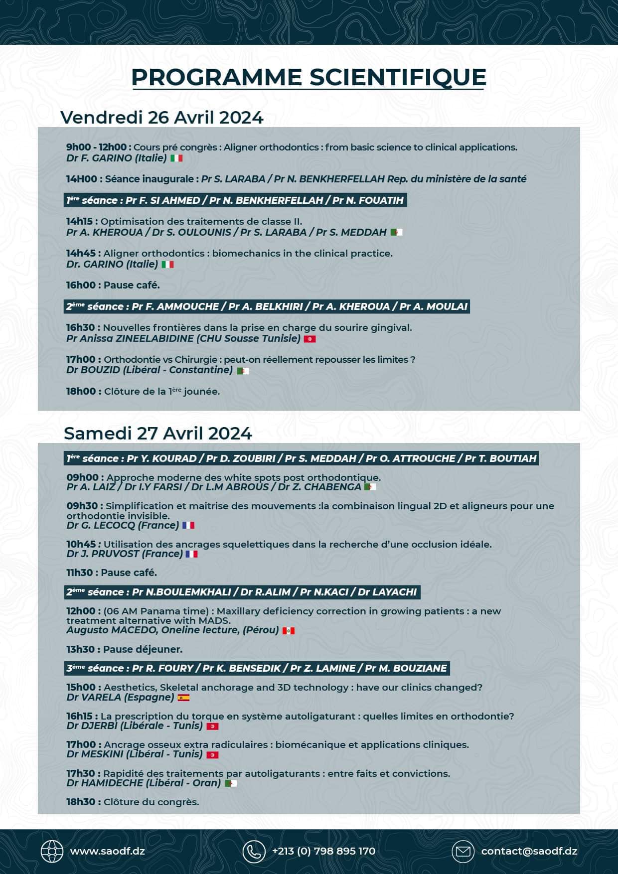 9ème congrès annuel de la Société Algérienne d'Orthodontie (2024) - SAO