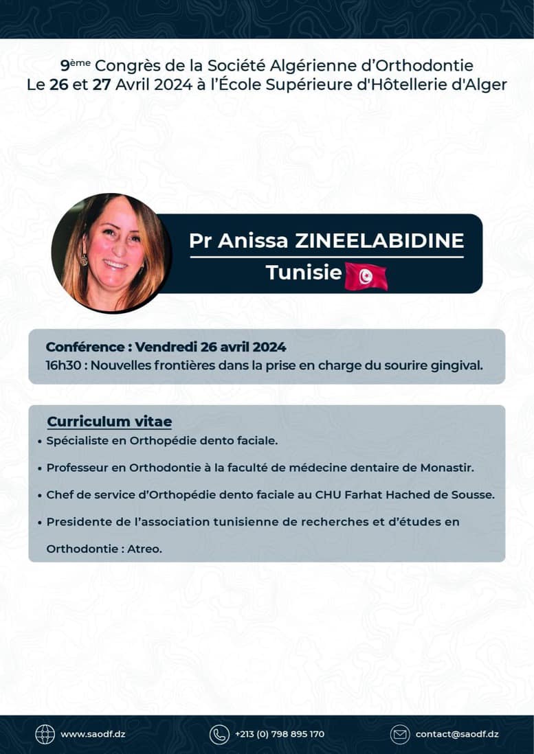 9ème congrès annuel de la Société Algérienne d'Orthodontie (2024) - SAO